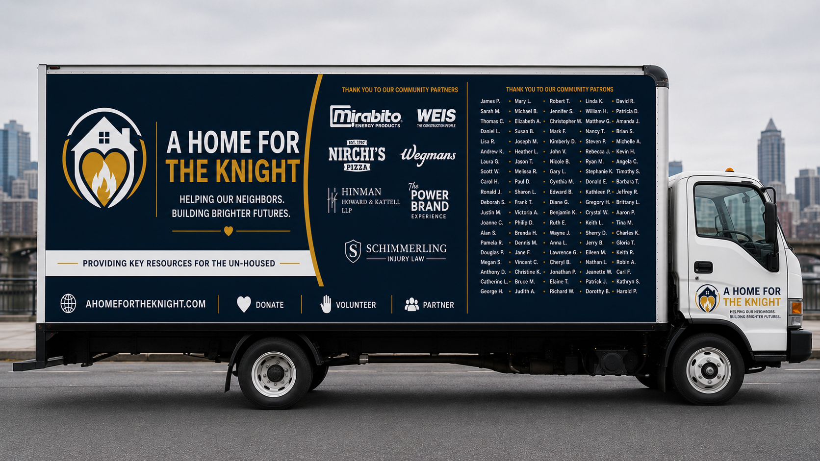Passenger side of the relief truck listing community patrons